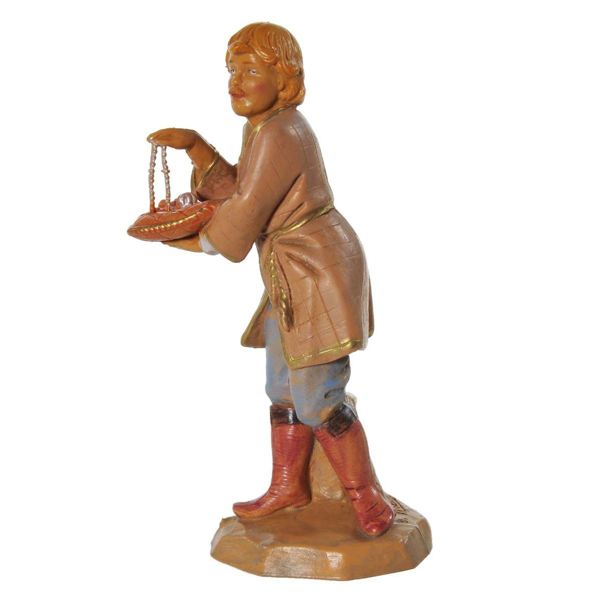 Statua presepe 12 cm venditore gioielli