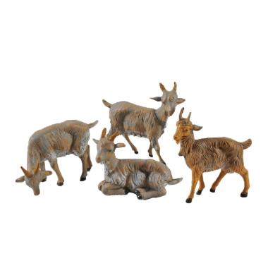 Statua presepe 19 cm caprette set 4 pz