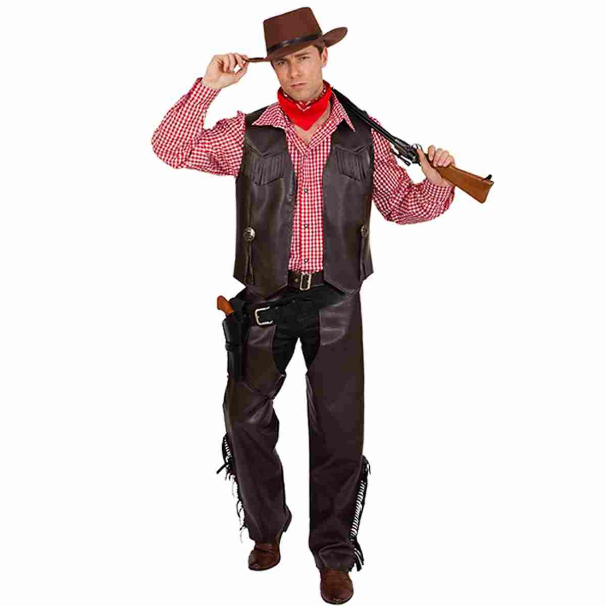 Gambali chaps cowboy ecopelle marroni
