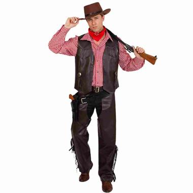 Gambali chaps cowboy ecopelle marroni