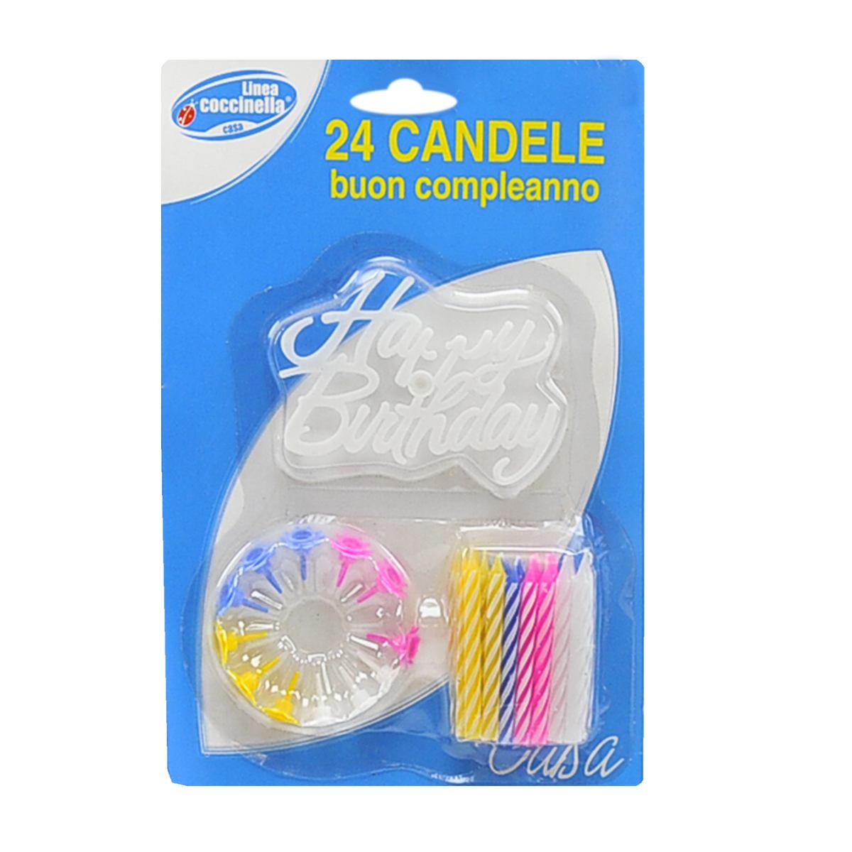 Candelina compleanno strisce 24 pz