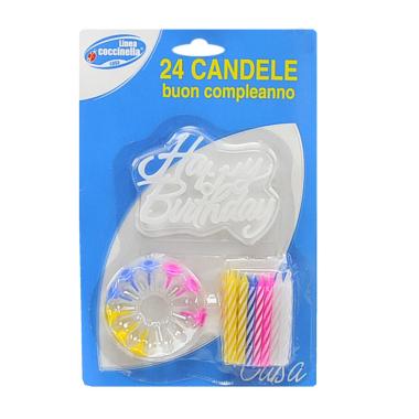 Candelina compleanno strisce 24 pz