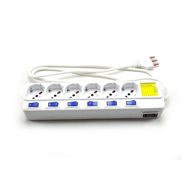 Multipresa 6P Universale Schuko con Interruttori Singoli | M2 Store