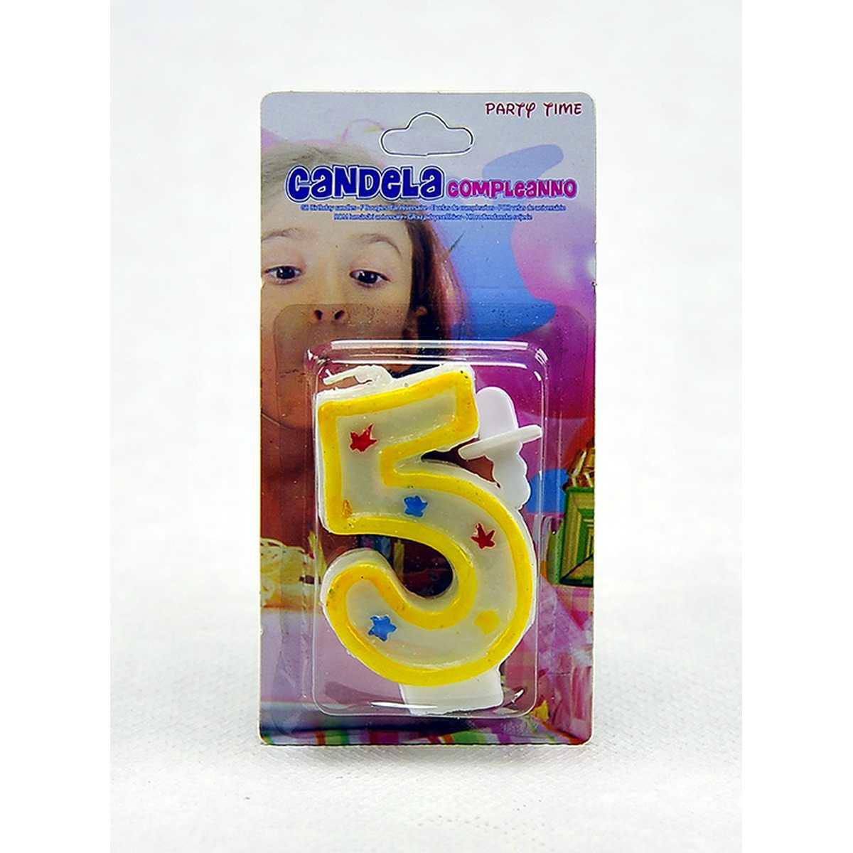 Candelina compleanno n 5 3 colori