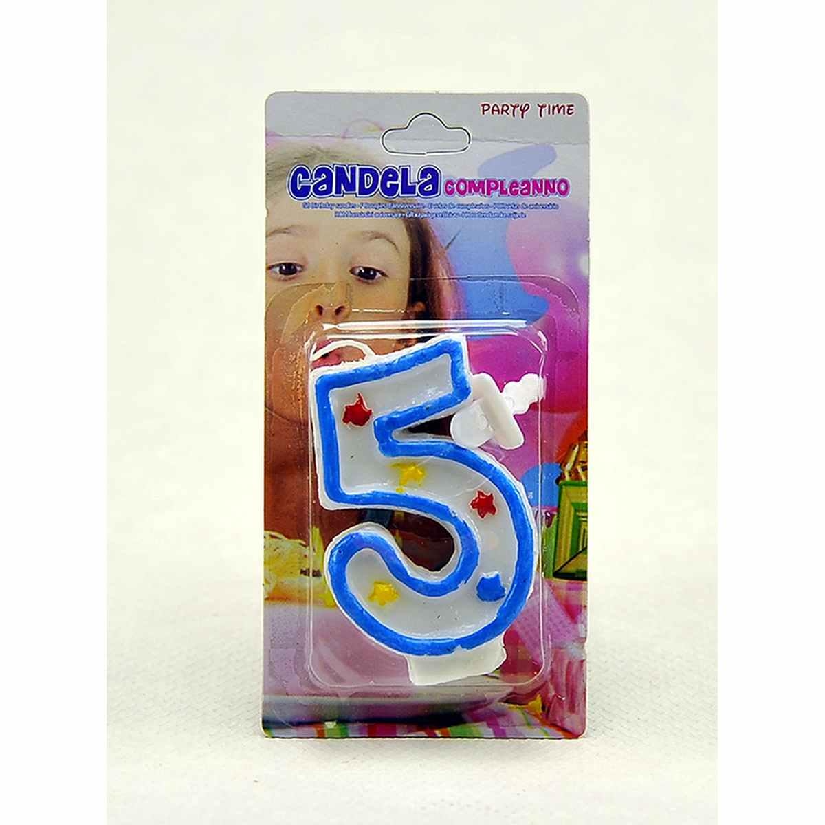Candelina compleanno n 5 3 colori