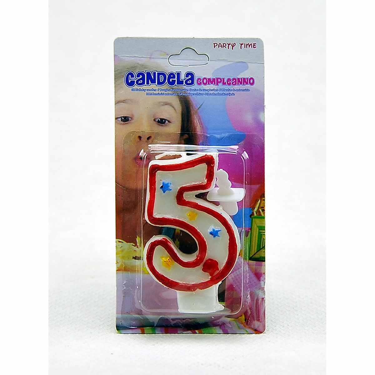 Candelina compleanno n 5 3 colori
