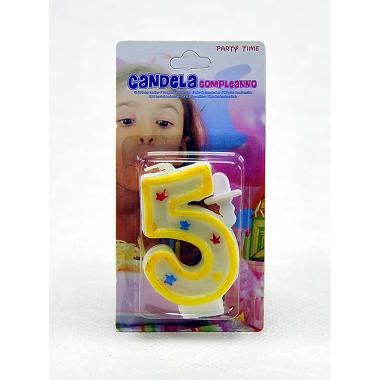 Candelina compleanno n 5 3 colori