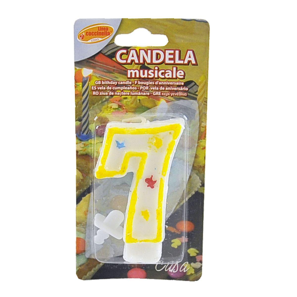 Candelina compleanno n 7 giallo