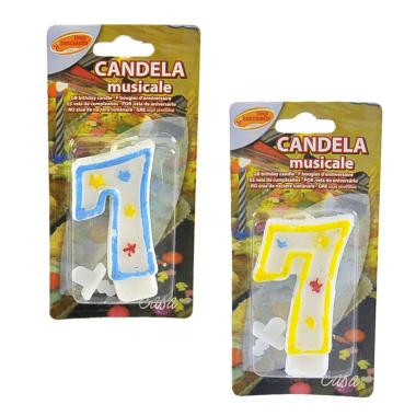 Candelina compleanno n 7 giallo