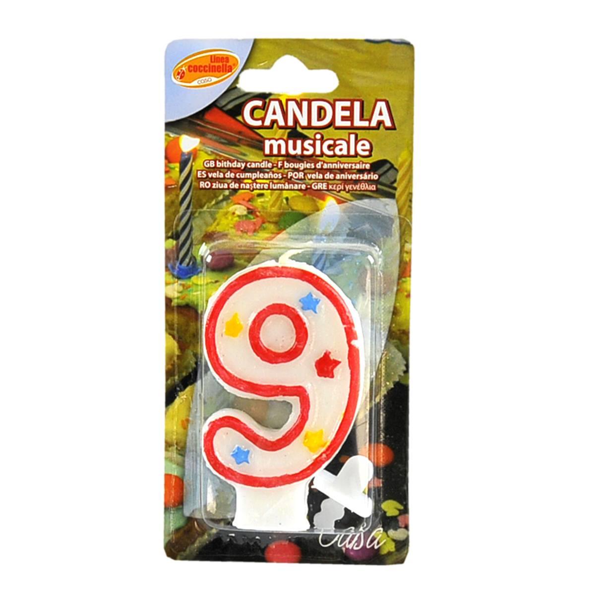 Candelina compleanno n 9 rosso
