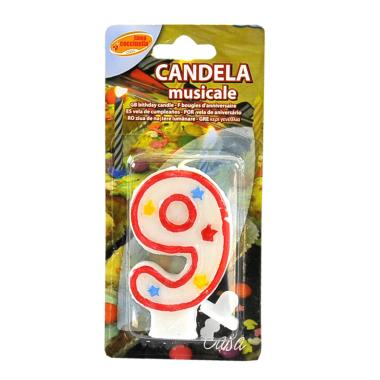 Candelina compleanno n 9 rosso