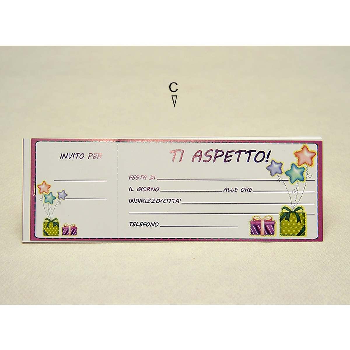 Biglietti invito alla festa 10 pz