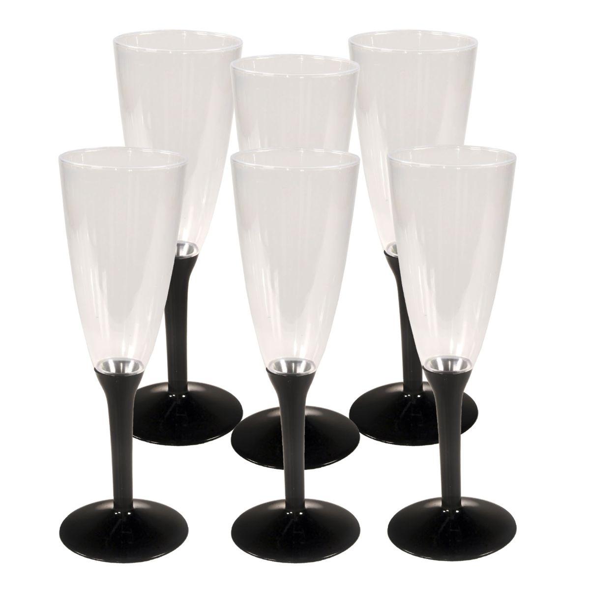 Bicchiere pl flute kristal nero 6 pz