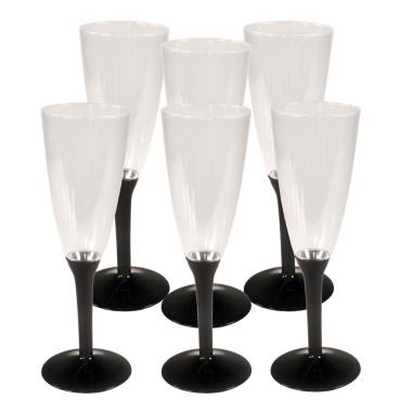 Bicchiere pl flute kristal nero 6 pz