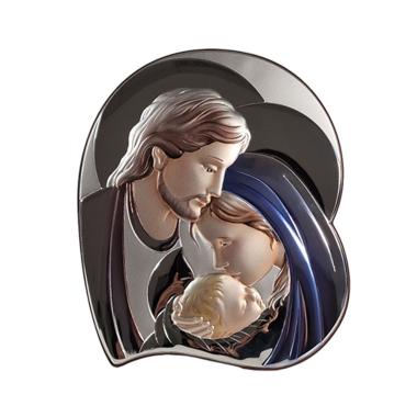 Quadro argento sacra famiglia 23 x 27 cm