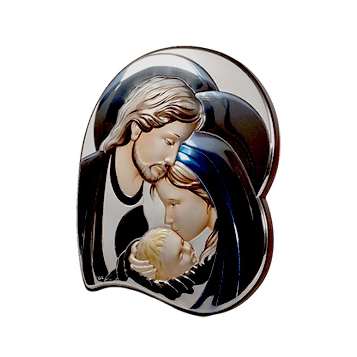 Quadro argento sacra famiglia 18 x 21 cm