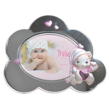 Cornice arg thilia rosa orsetto 13 x 18 cm
