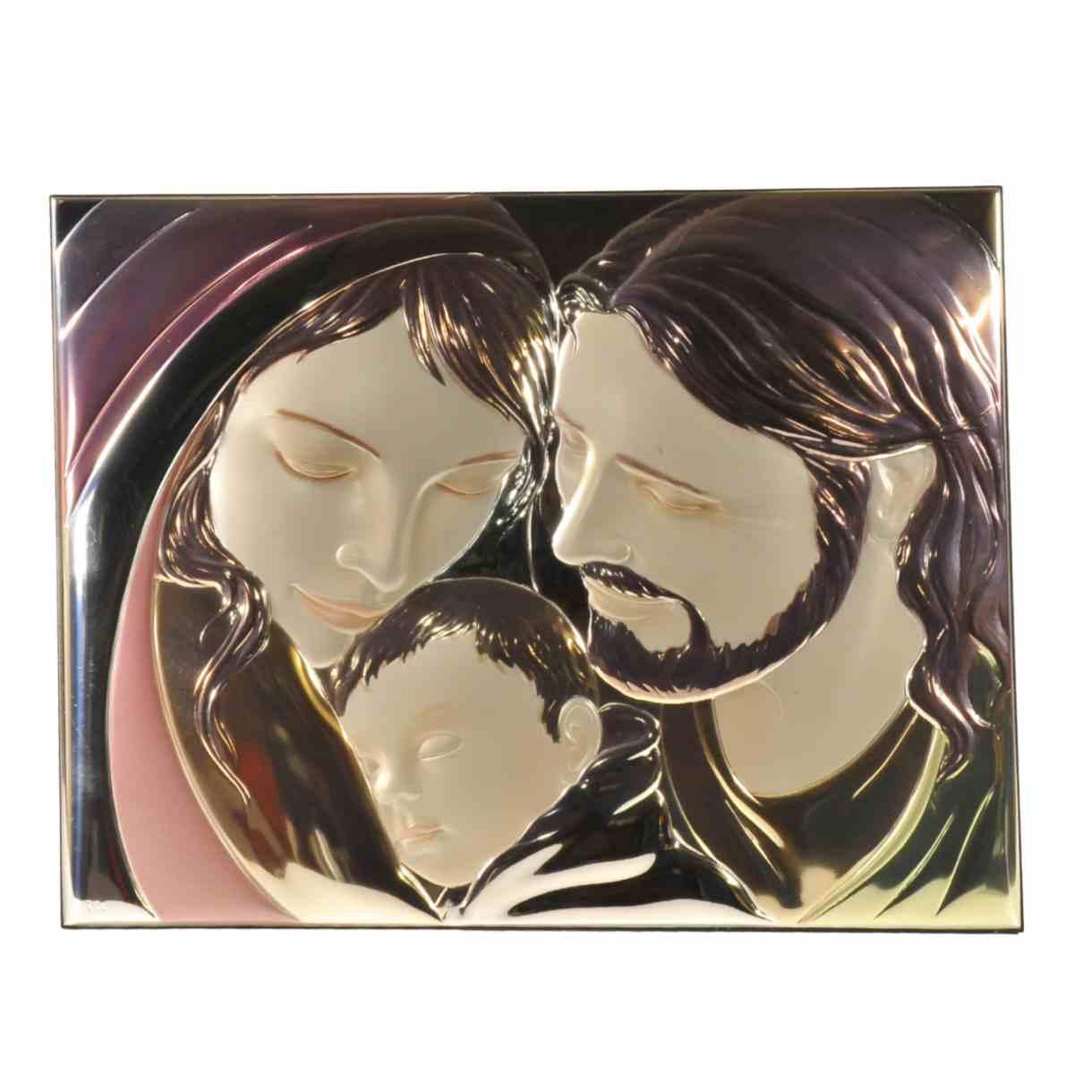 Quadro sacra famiglia argento color 44 x 33 cm