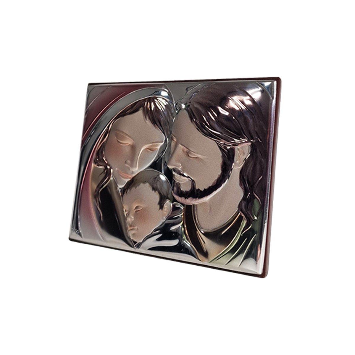 Quadro argento sacra famiglia 14 x 11 cm