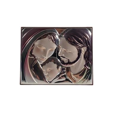 Quadro argento sacra famiglia 14 x 11 cm