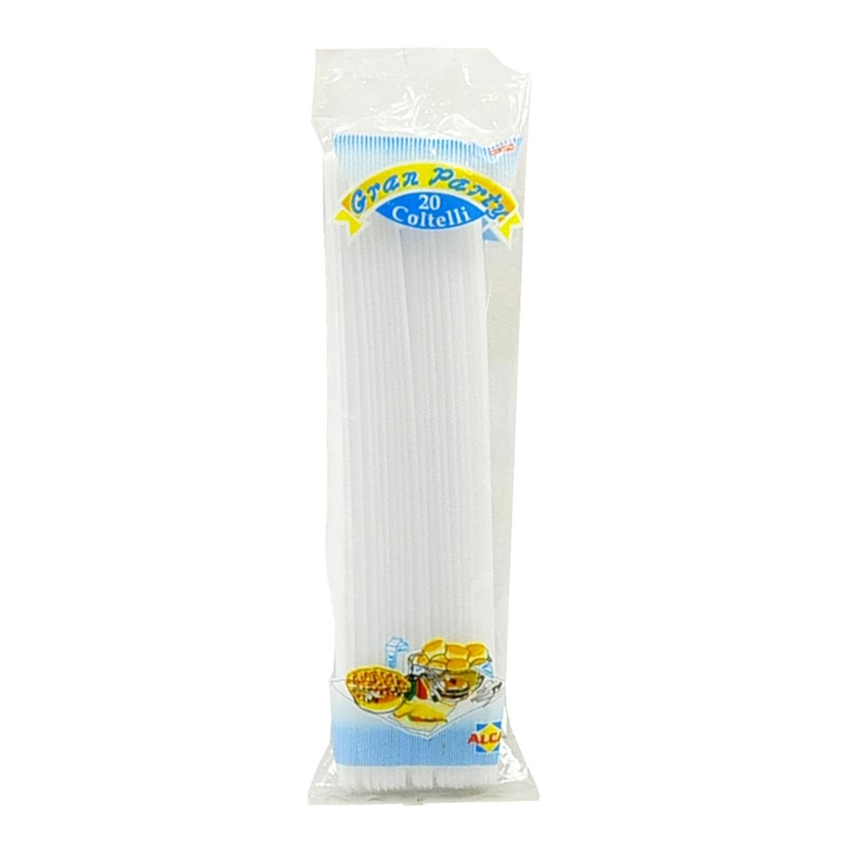Posate party coltello pvc bianchi alca 20 pz
