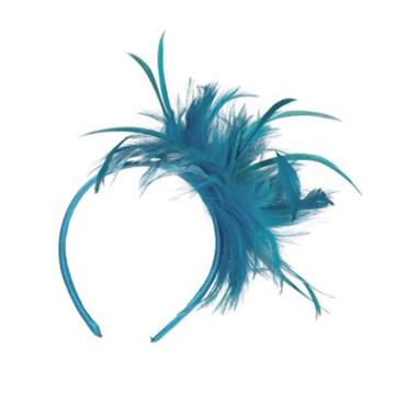 Cerchietto piume azzurre