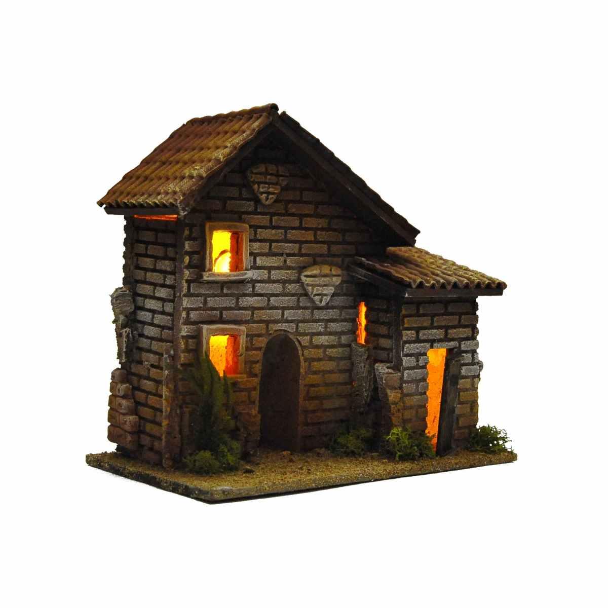 Casetta presepe arco finestre 22 cm