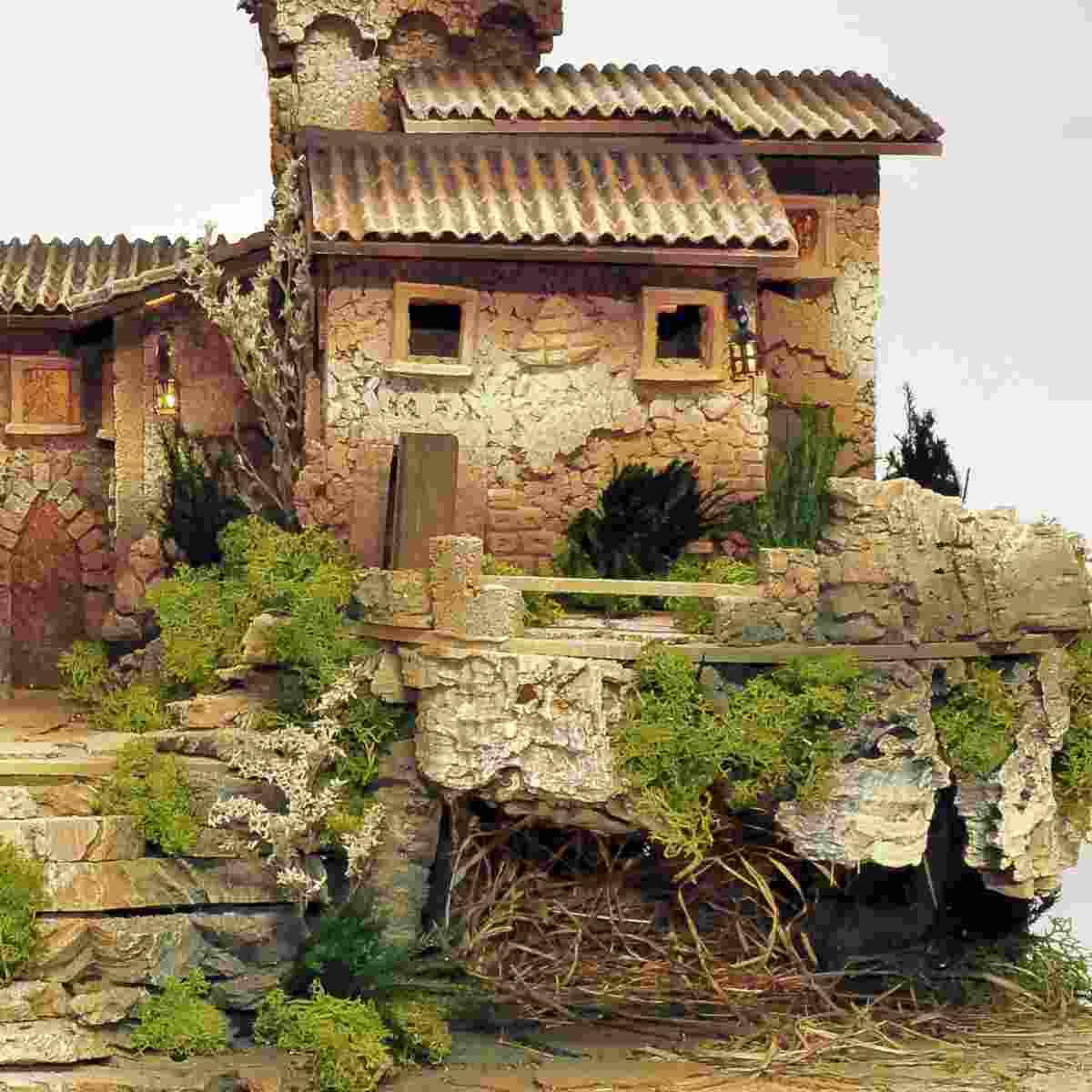Diorama presepe capanna chiesa terrazzo
