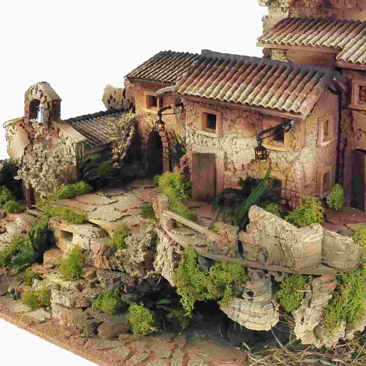Diorama presepe capanna chiesa terrazzo
