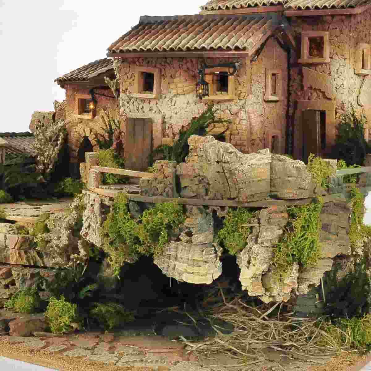 Diorama presepe capanna chiesa terrazzo