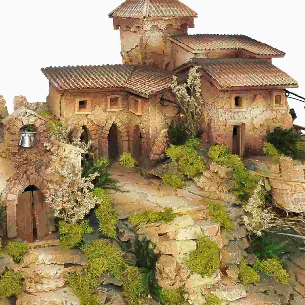 Diorama presepe capanna chiesa terrazzo