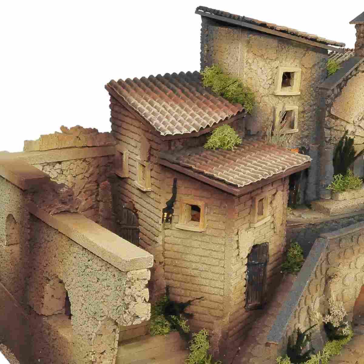 Diorama presepe capanne case chiesa