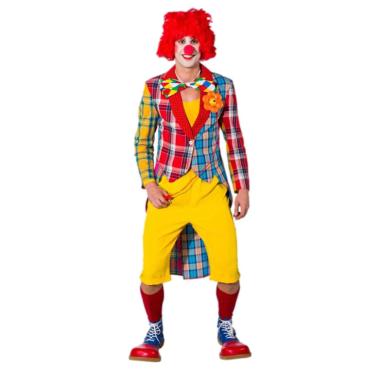 Giacca frack clown quadretti modello a