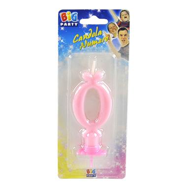 Candelina compleanno n 0 rosa