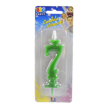 Candelina compleanno n 7 verde