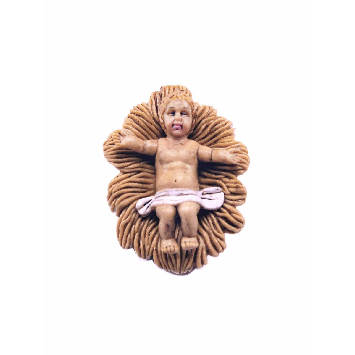 Statua presepe 10 cm gesù bambino culla