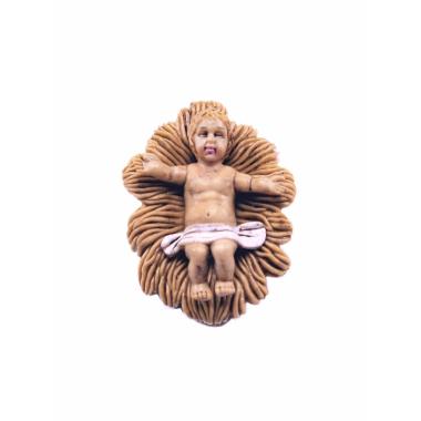 Statua presepe 10 cm gesù bambino culla