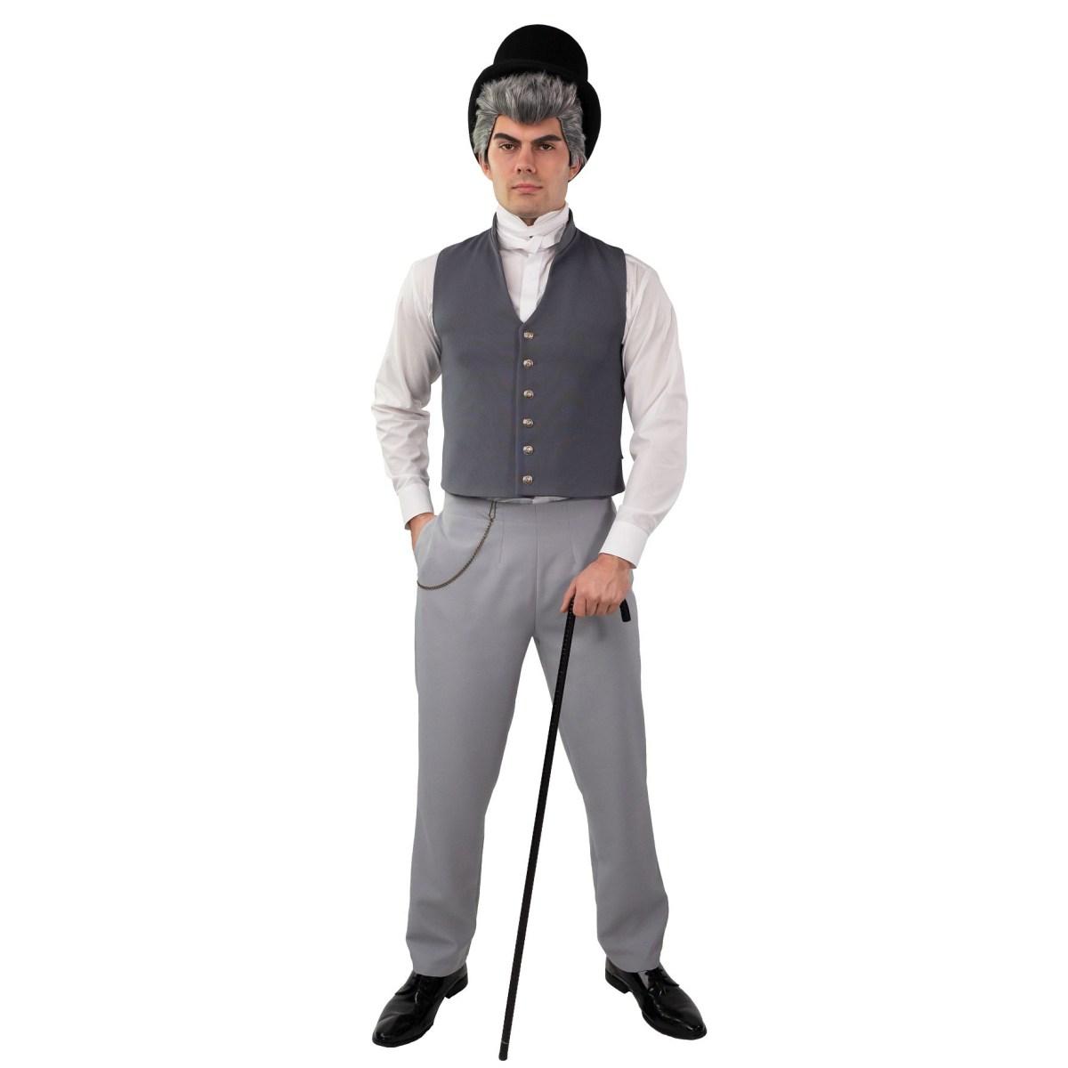 Costume gilet nobile vittoriano grigio
