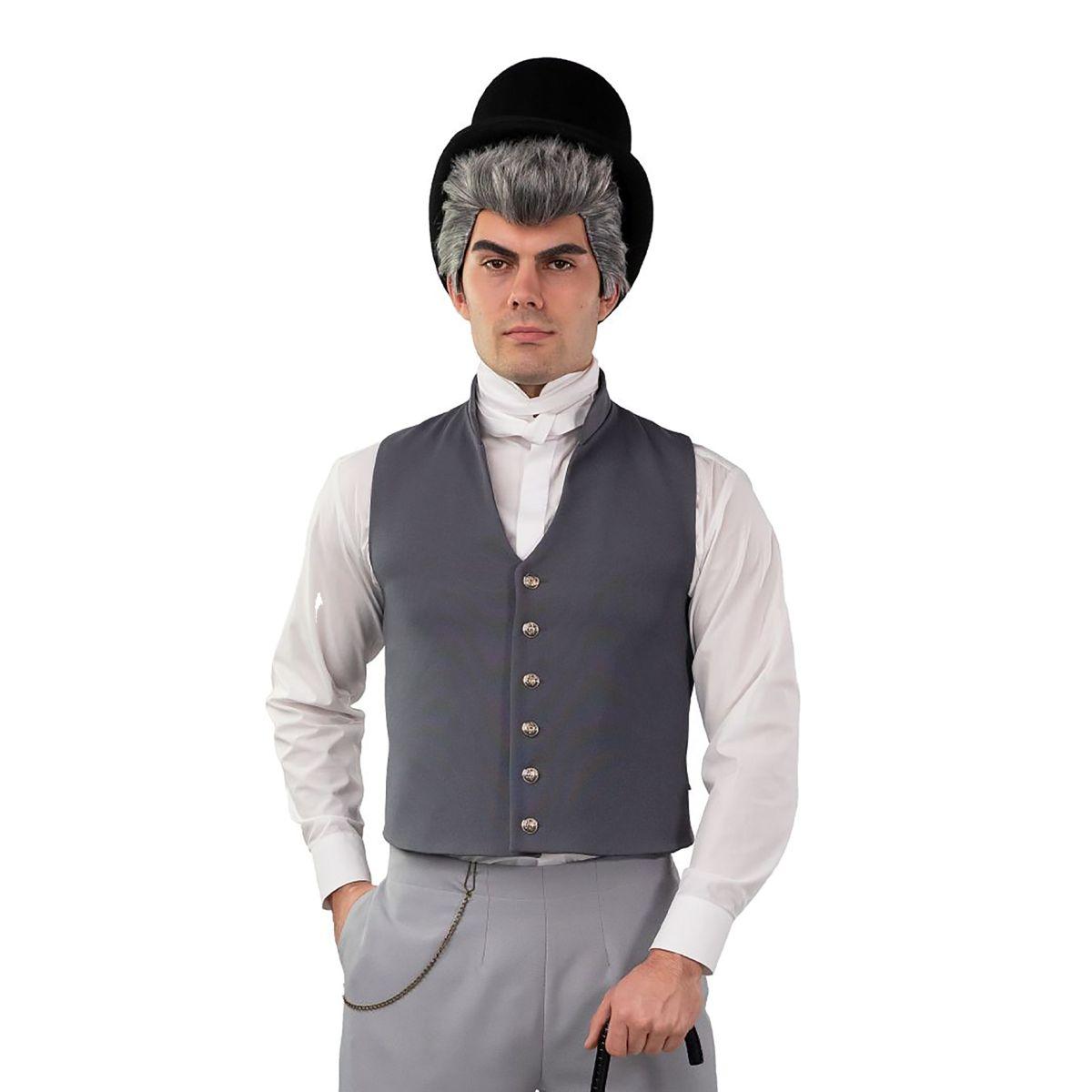 Costume gilet nobile vittoriano grigio