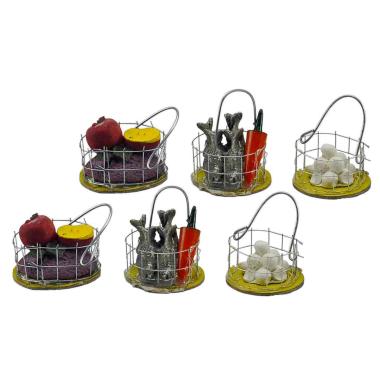Cesta presepe alimenti metallo