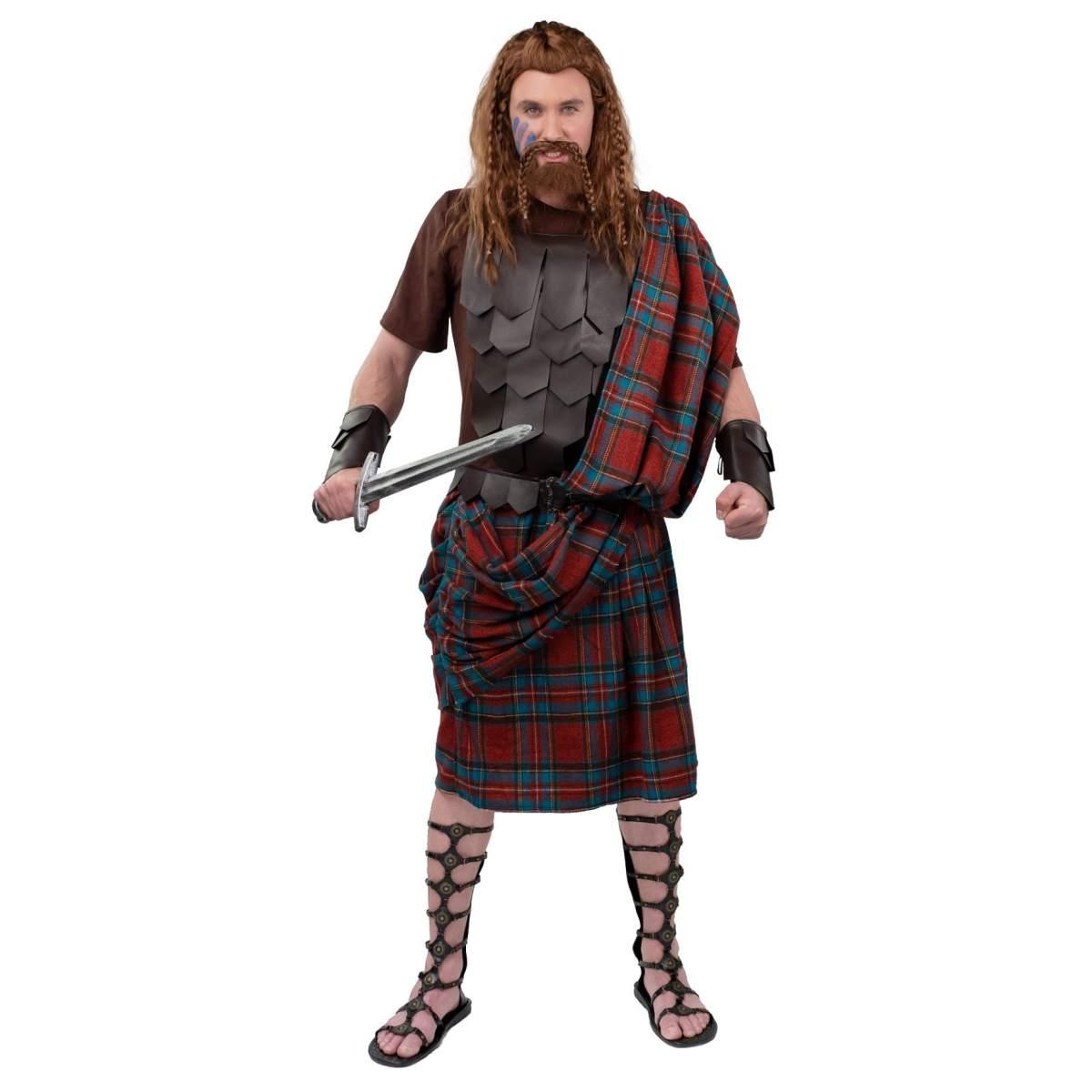 Costume scozzese highlander quadri bordeaux