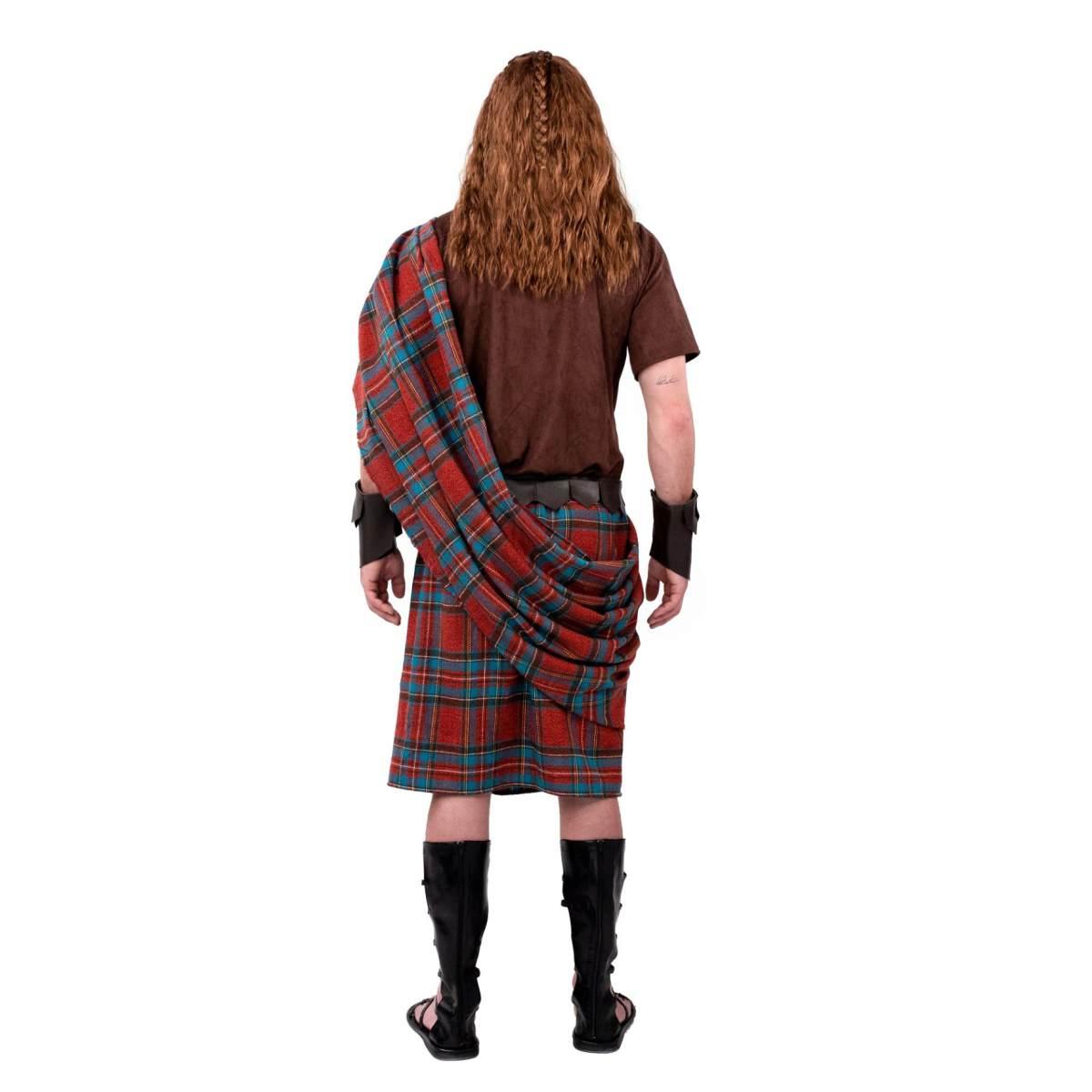 Costume scozzese highlander quadri bordeaux