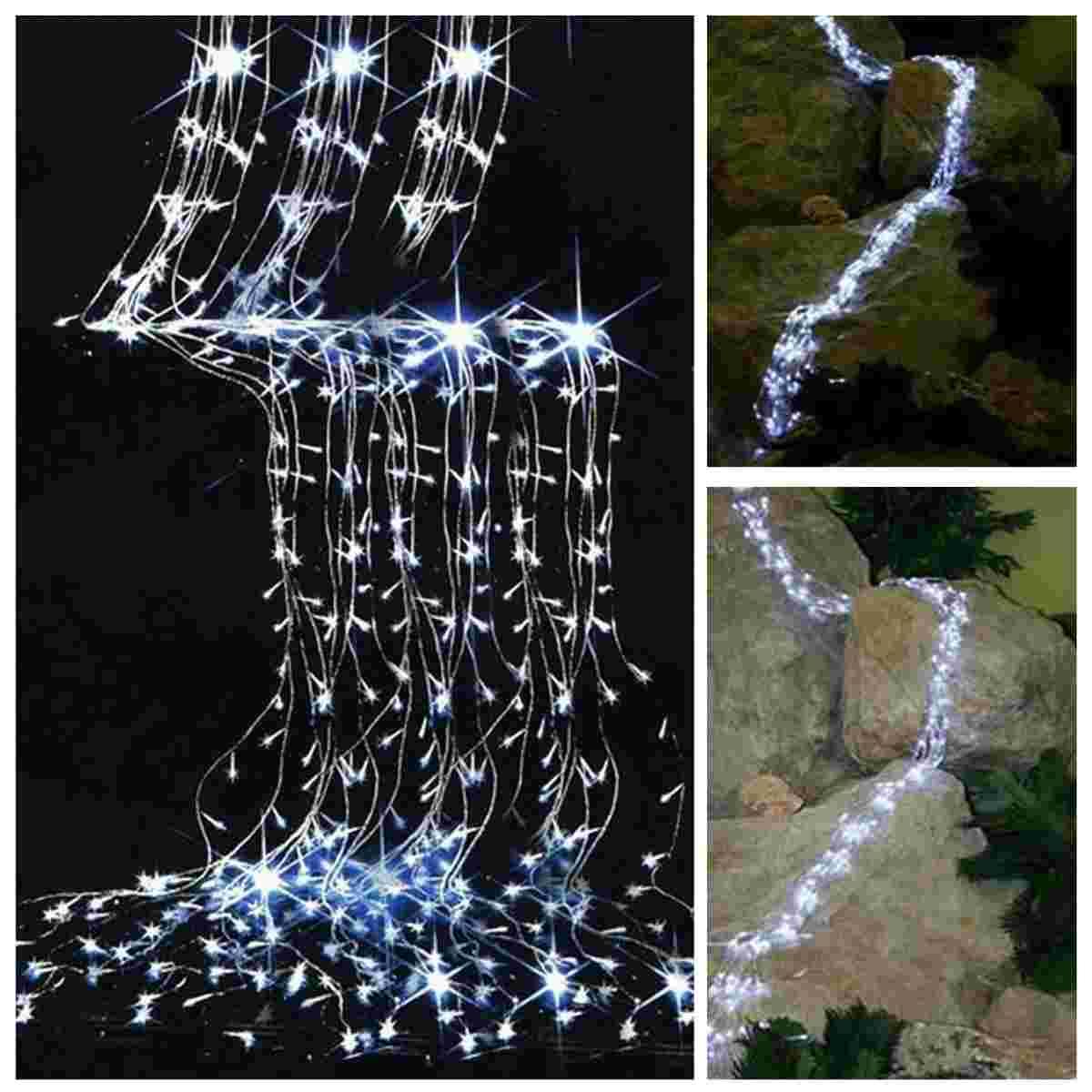 Luci di natale tenda esterno 960 led cascata blu l100xh300