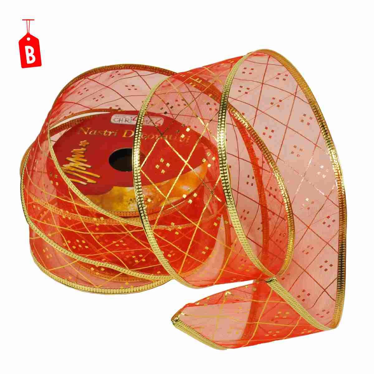 Nastro natalizio 5 0 xmt 2 7 rosso 2,7 mt