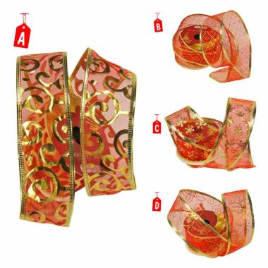 Nastro natalizio 5 0 xmt 2 7 rosso 2,7 mt