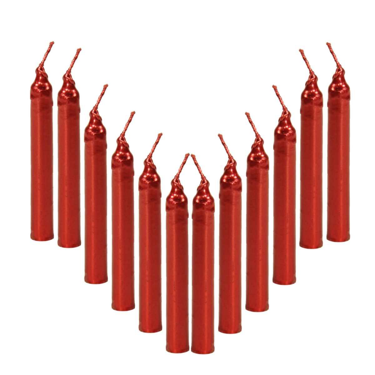 Candela natale 10 rossa Set 12 pz