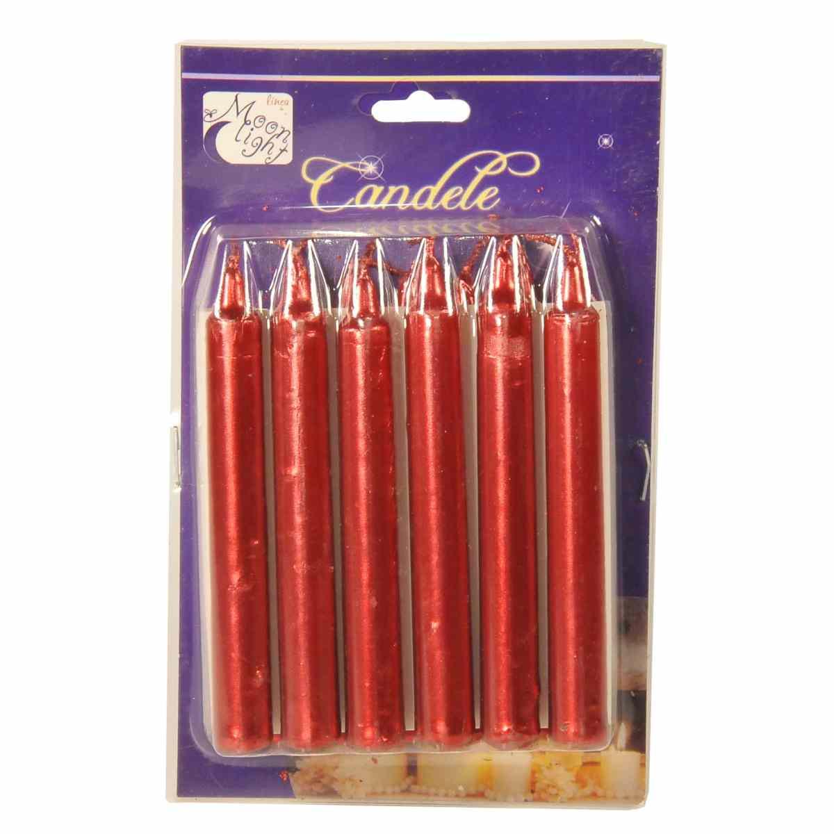 Candela natale 10 rossa Set 12 pz