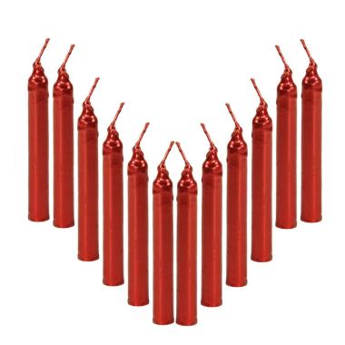 Candela natale 10 rossa Set 12 pz