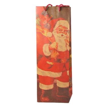 Busta regalo natale bottiglia 2 modello s 13 x 36 cm
