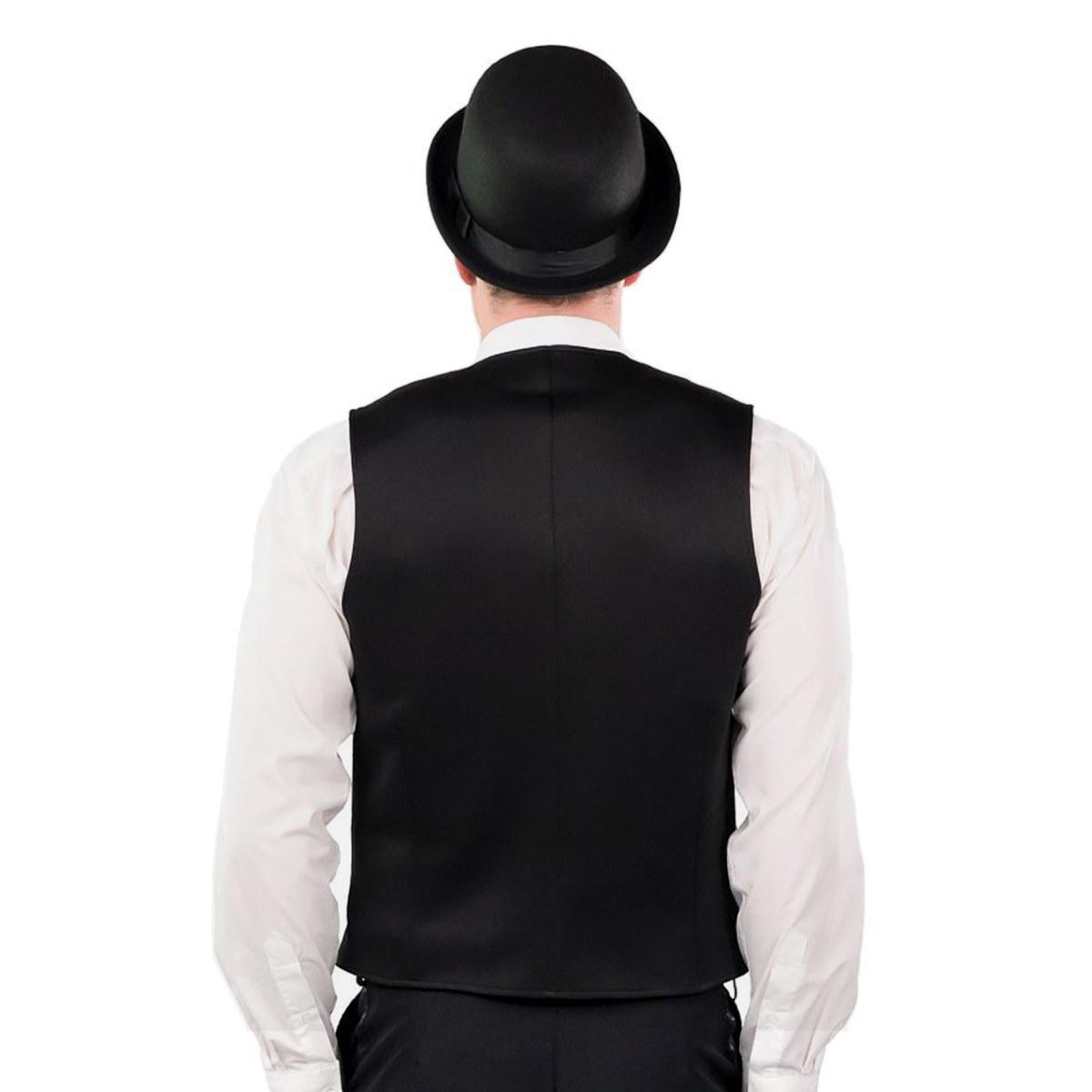 Costume gilet nero collo rosso